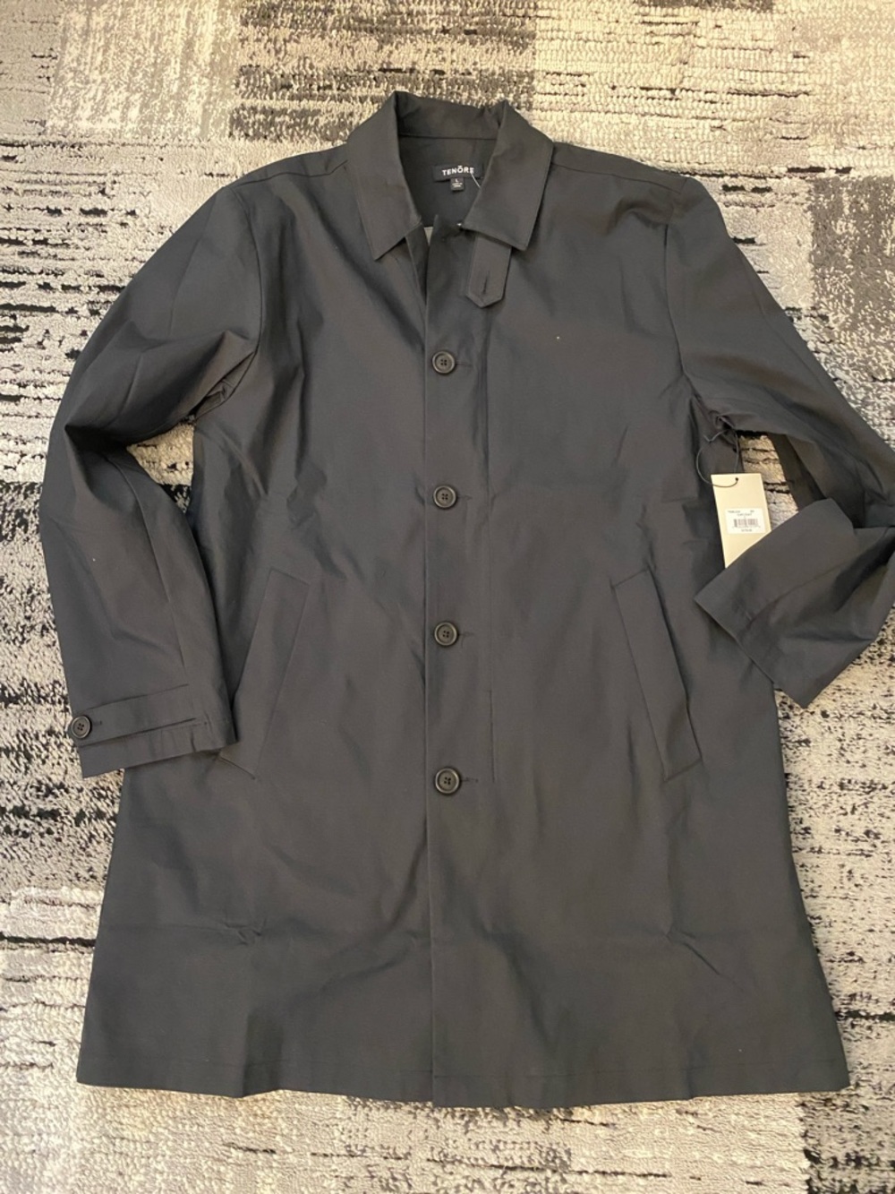 New Men’s Tenore Car Coat Trench Black Large